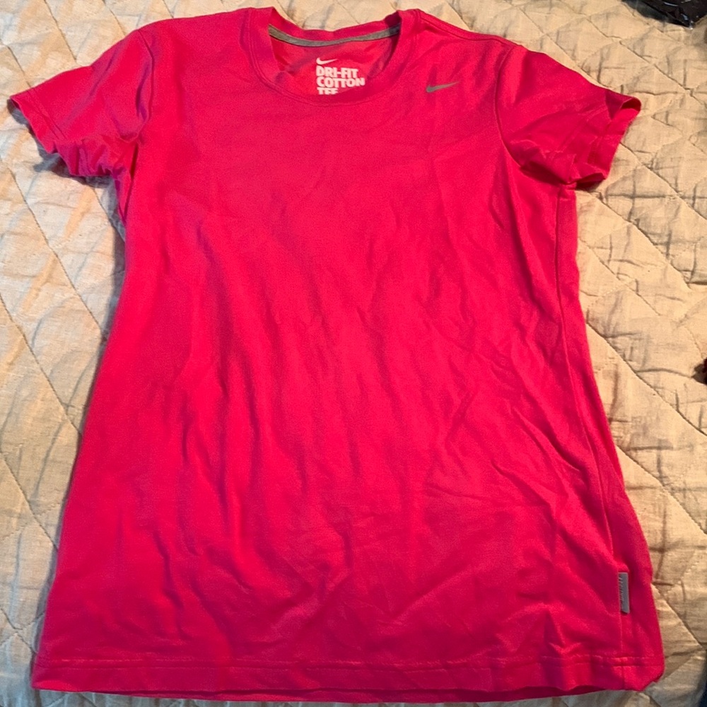 Nike Dri-fit cotton tee, size Small, hot pink